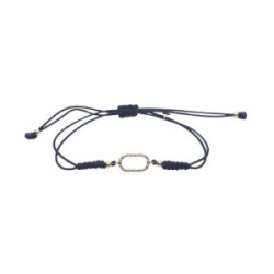 Pulsera de oro con diamantes y macramé