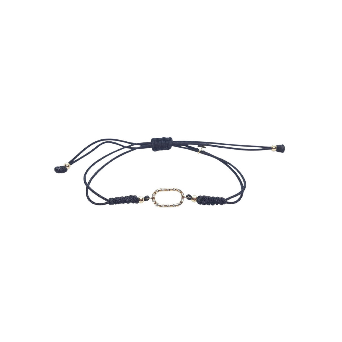 Pulsera de oro con diamantes y macramé