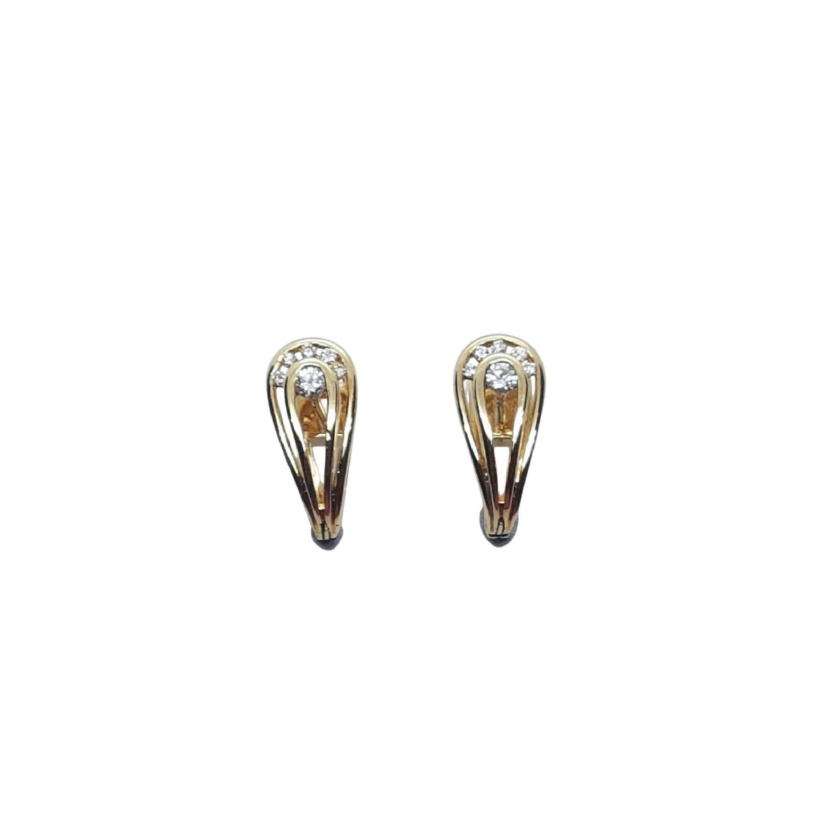 Pendientes de oro amarillo y diamantes