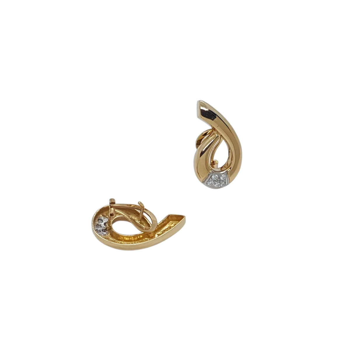 Pendientes de oro amarillo y diamantes