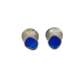 Pendientes de oro amarillo con ópalo y diamantes