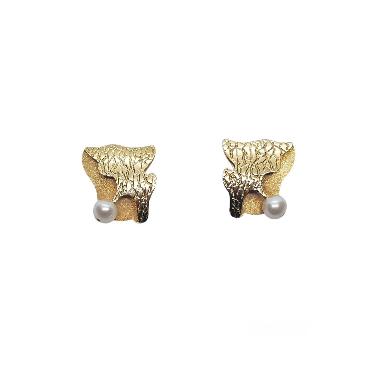 Pendientes de oro amarillo con perla