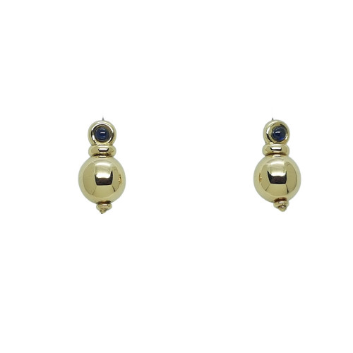 Pendientes de oro amarillo con zafiros