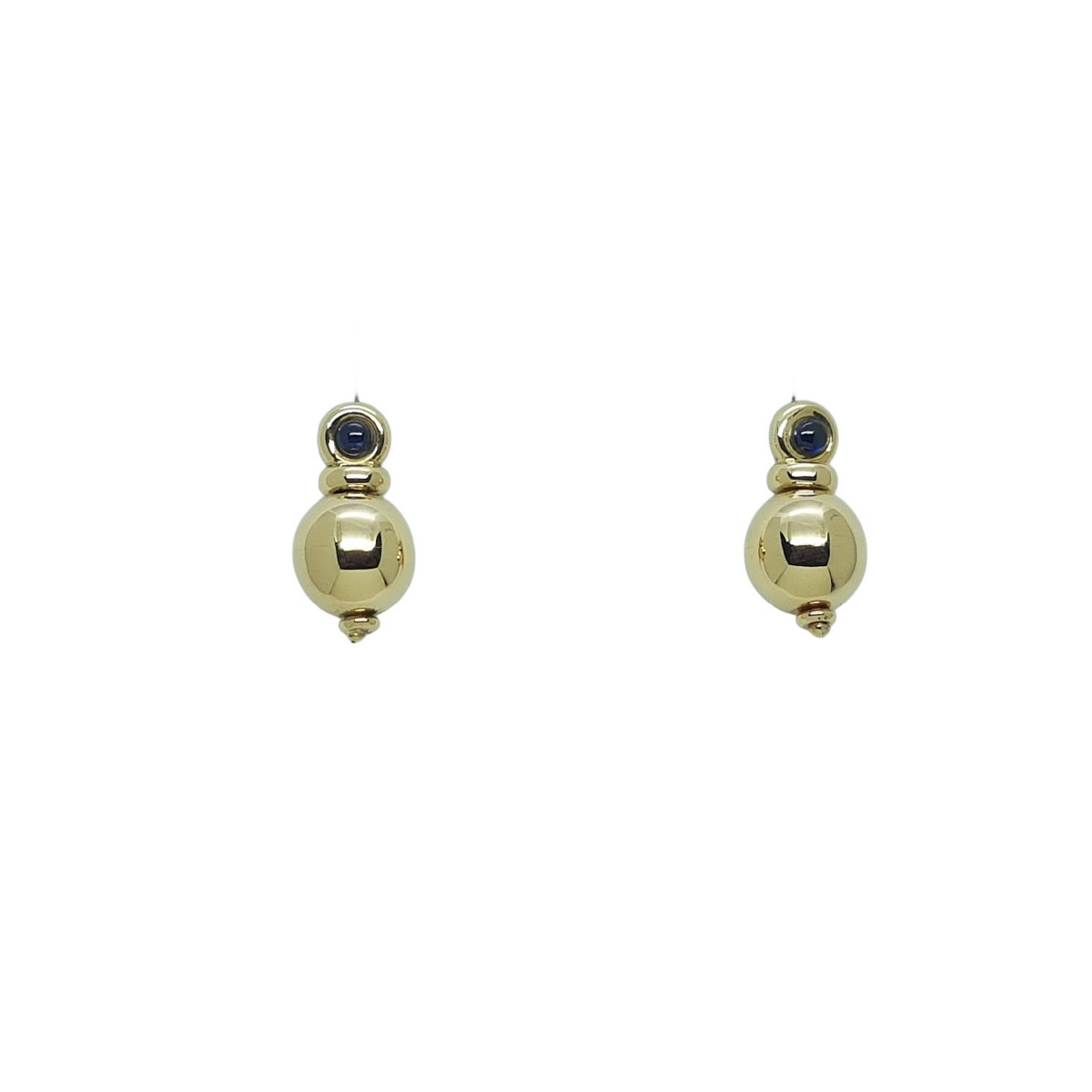 Pendientes de oro amarillo con zafiros