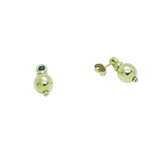 Pendientes de oro amarillo con zafiros