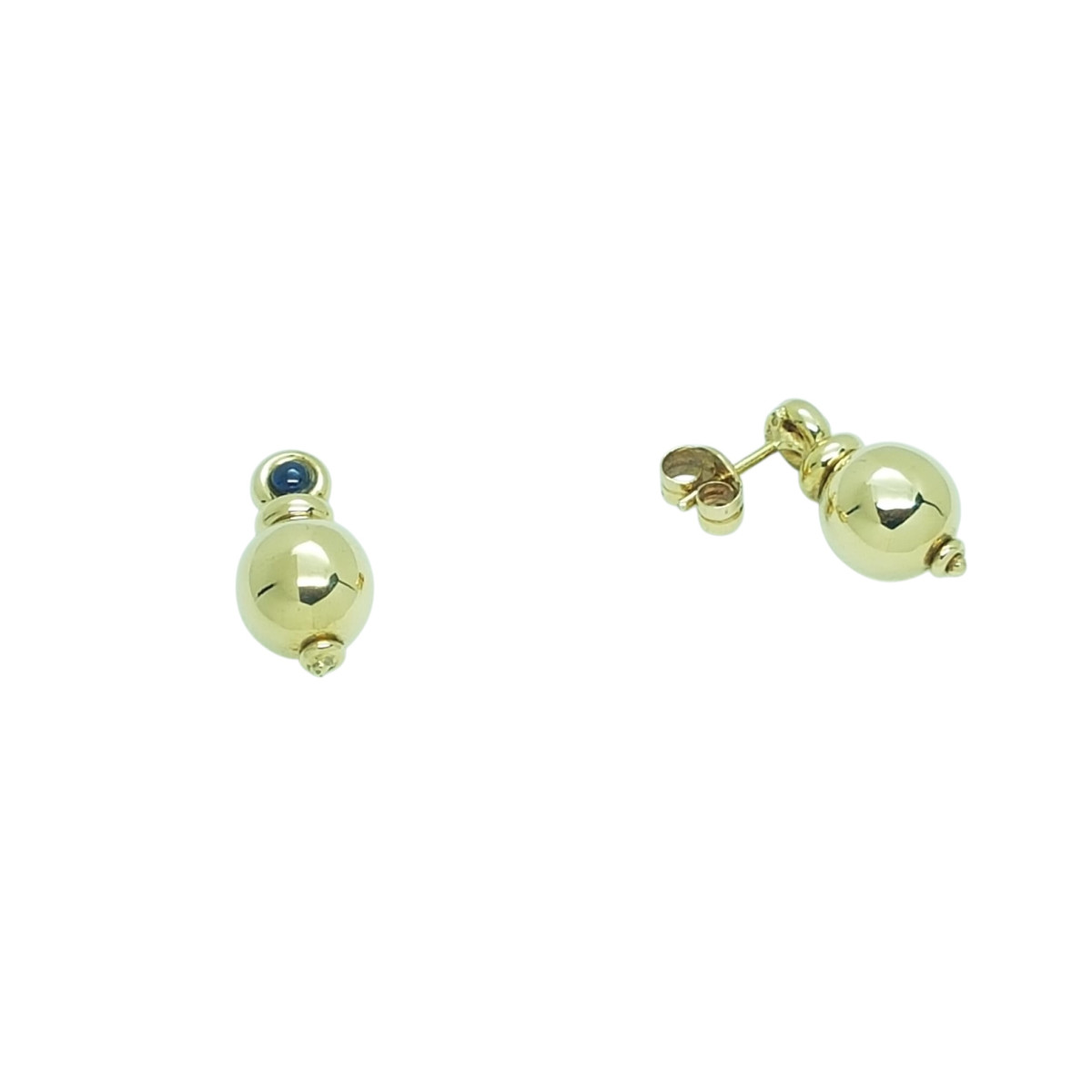 Pendientes de oro amarillo con zafiros
