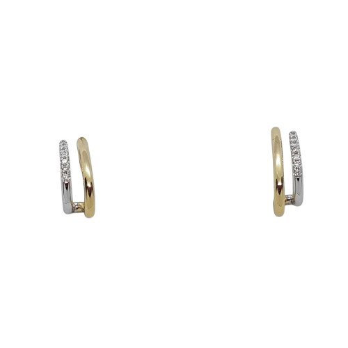 Pendientes de oro amarillo y oro blanco con diamantes