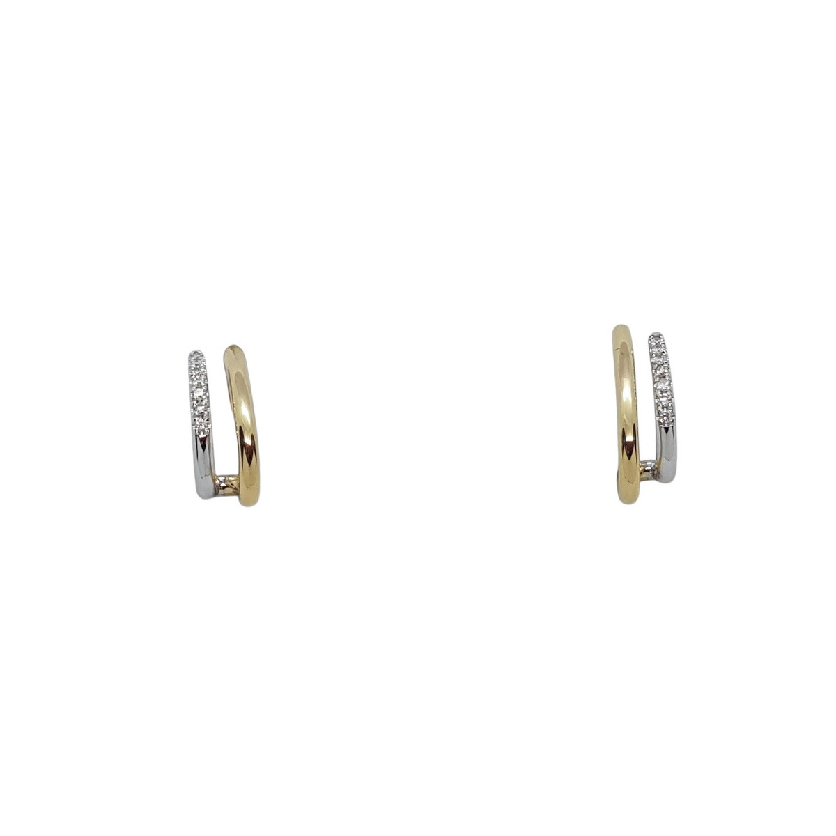 Pendientes de oro amarillo y oro blanco con diamantes