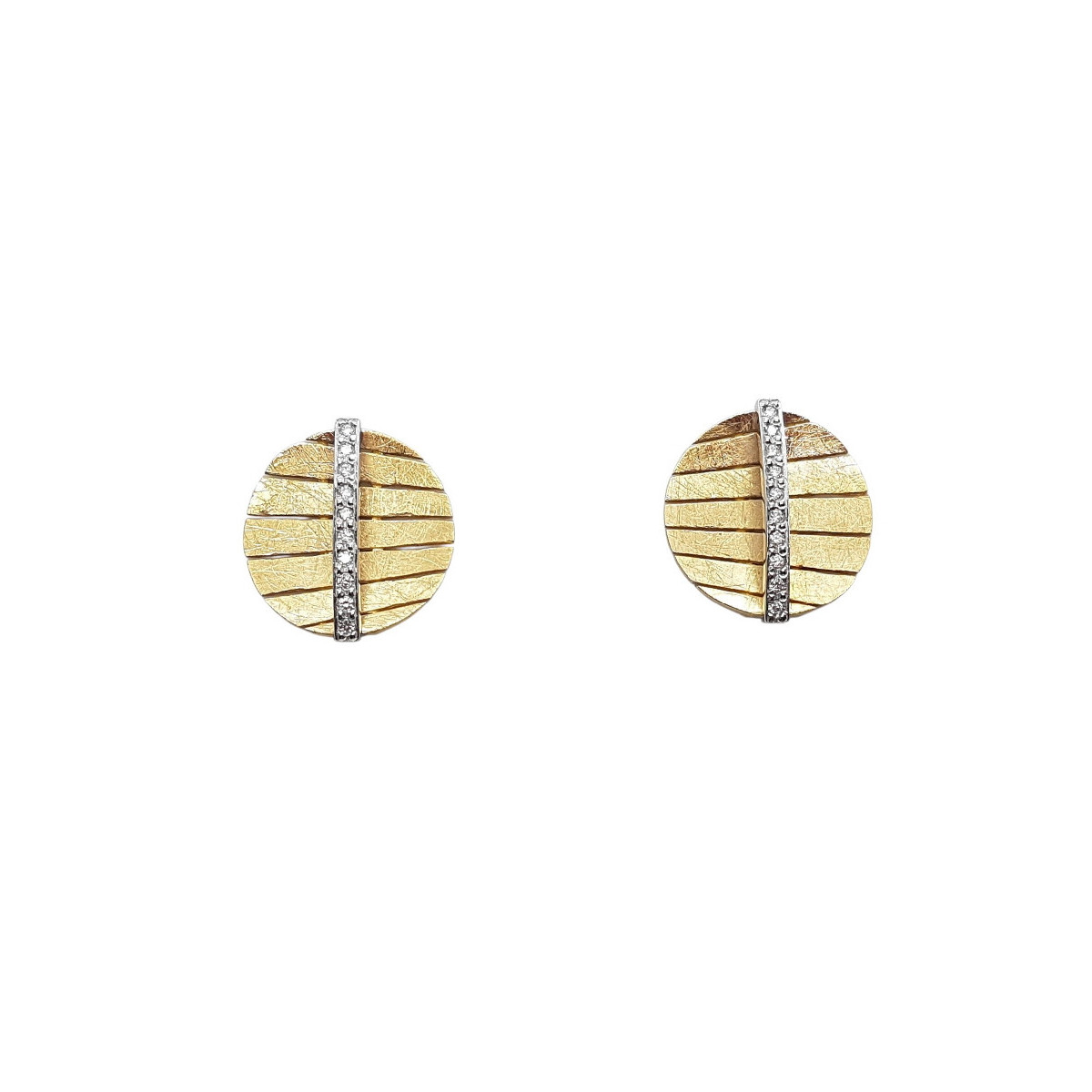 Pendientes de oro amarillo y oro blanco con diamantes