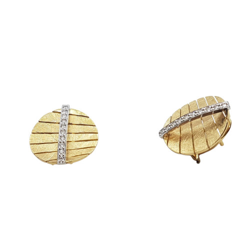 Pendientes de oro amarillo y oro blanco con diamantes