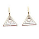 Pendientes triangulares de oro amarillo, oro rosa y oro blanco con diamantes