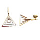 Pendientes triangulares de oro amarillo, oro rosa y oro blanco con diamantes