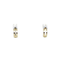 Pendientes de oro amarillo y oro blanco con diamantes