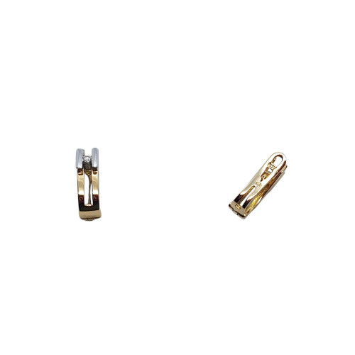 Pendientes de oro amarillo y oro blanco con diamantes