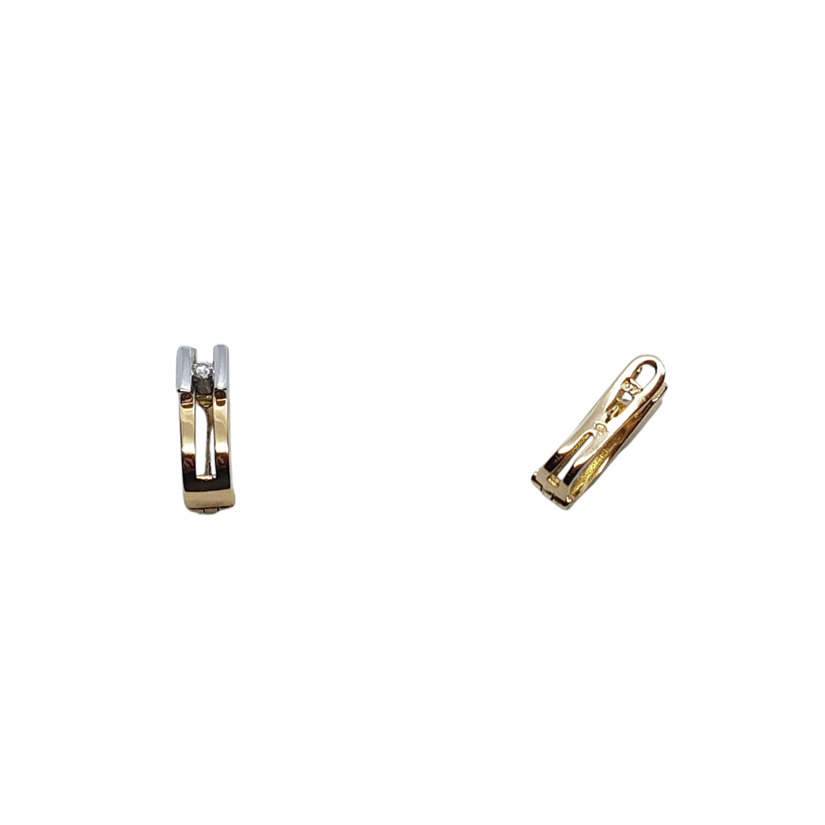 Pendientes de oro amarillo y oro blanco con diamantes