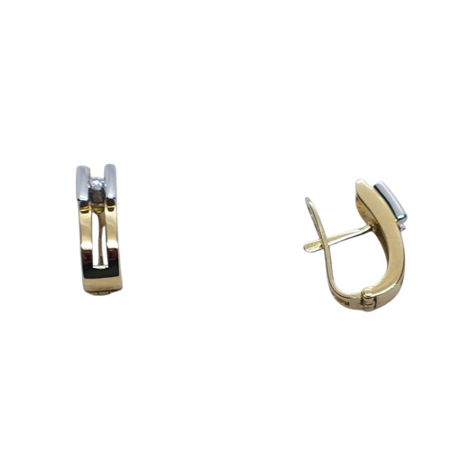 Pendientes de oro amarillo y oro blanco con diamantes
