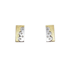 Pendientes de oro amarillo y oro blanco con diamantes