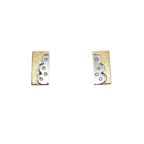 Pendientes de oro amarillo y oro blanco con diamantes