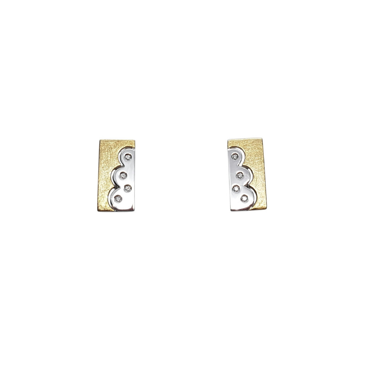 Pendientes de oro amarillo y oro blanco con diamantes