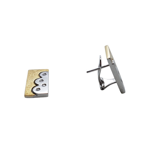 Pendientes de oro amarillo y oro blanco con diamantes