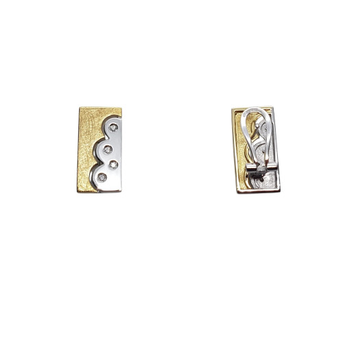 Pendientes de oro amarillo y oro blanco con diamantes