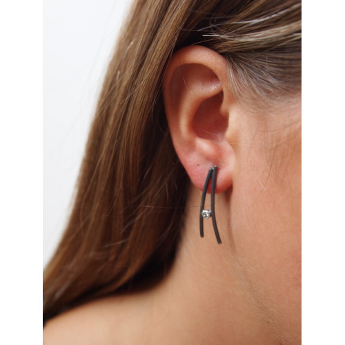 Pendientes de plata y  diamantes