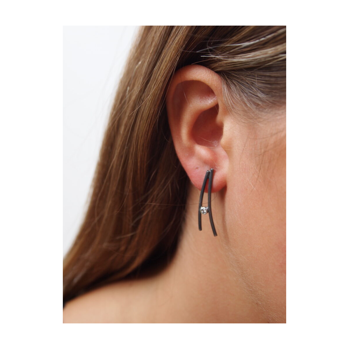 Pendientes de plata y  diamantes