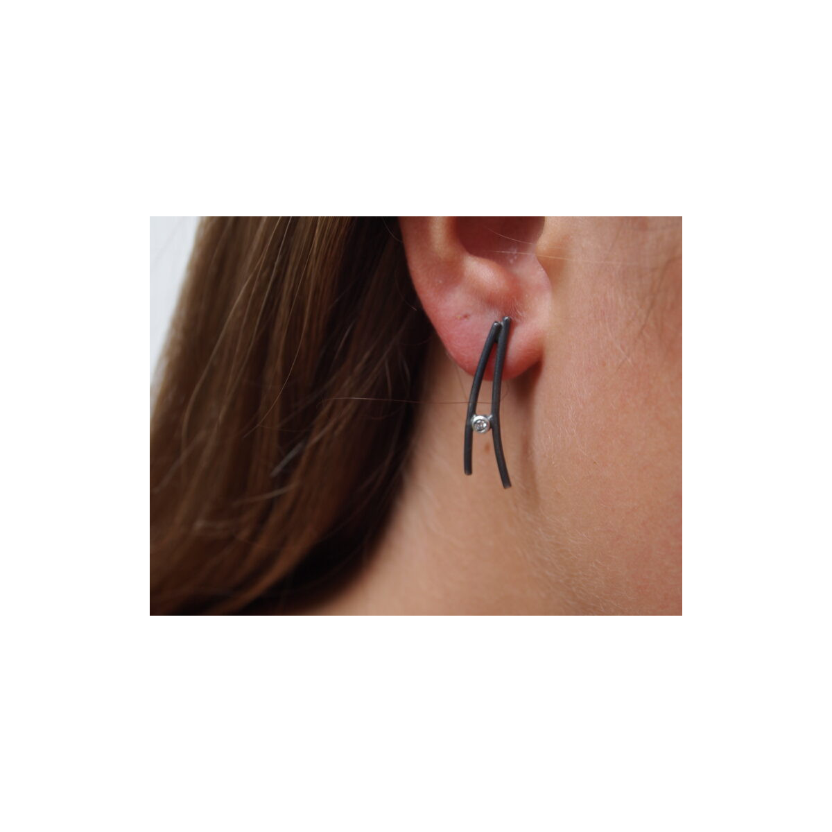 Pendientes de plata y  diamantes