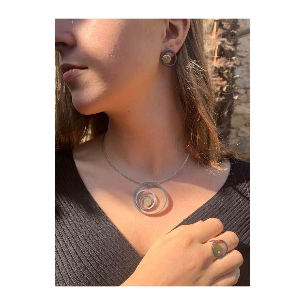 Pendientes de plata y oro con diamantes
