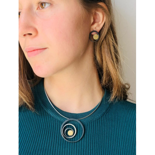 Pendientes de plata y oro con diamantes