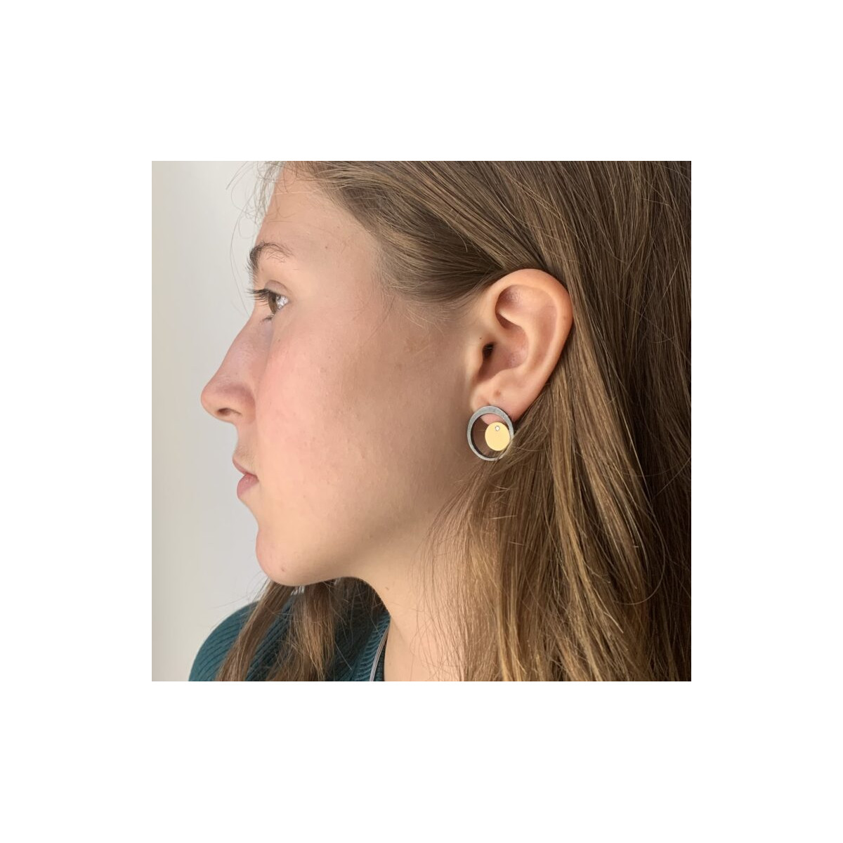 Pendientes de plata y oro con diamantes