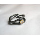 Anillo de plata y oro con diamante