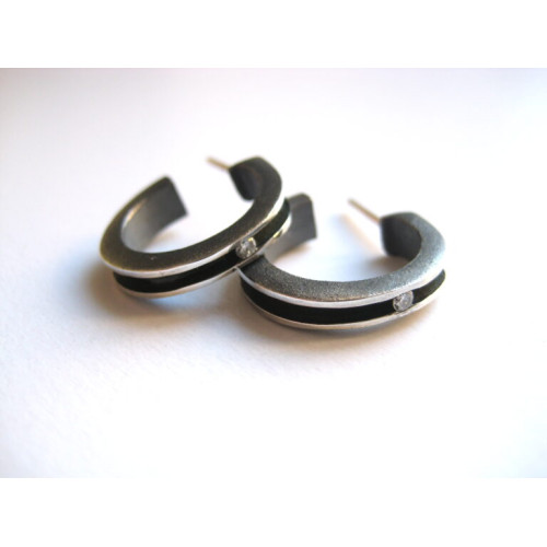 Pendientes de plata con diamantes