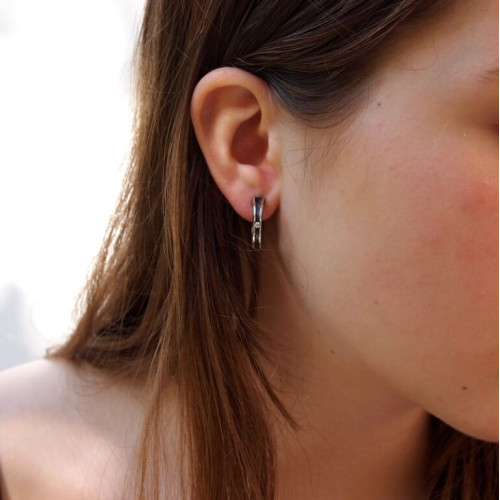 Pendientes de plata con diamantes