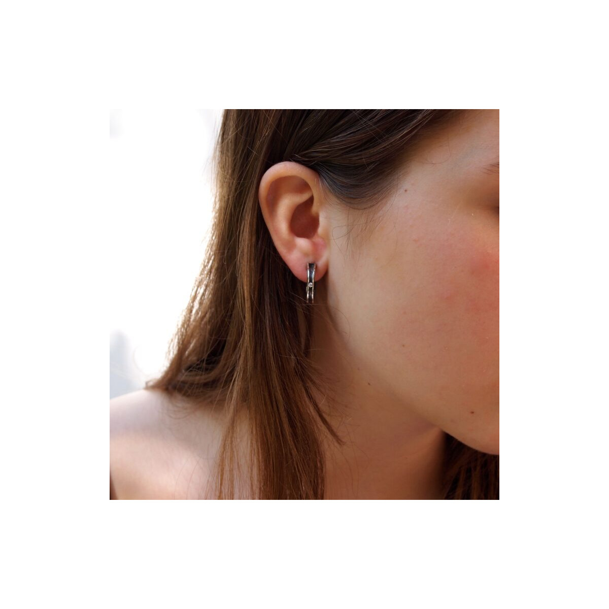 Pendientes de plata con diamantes
