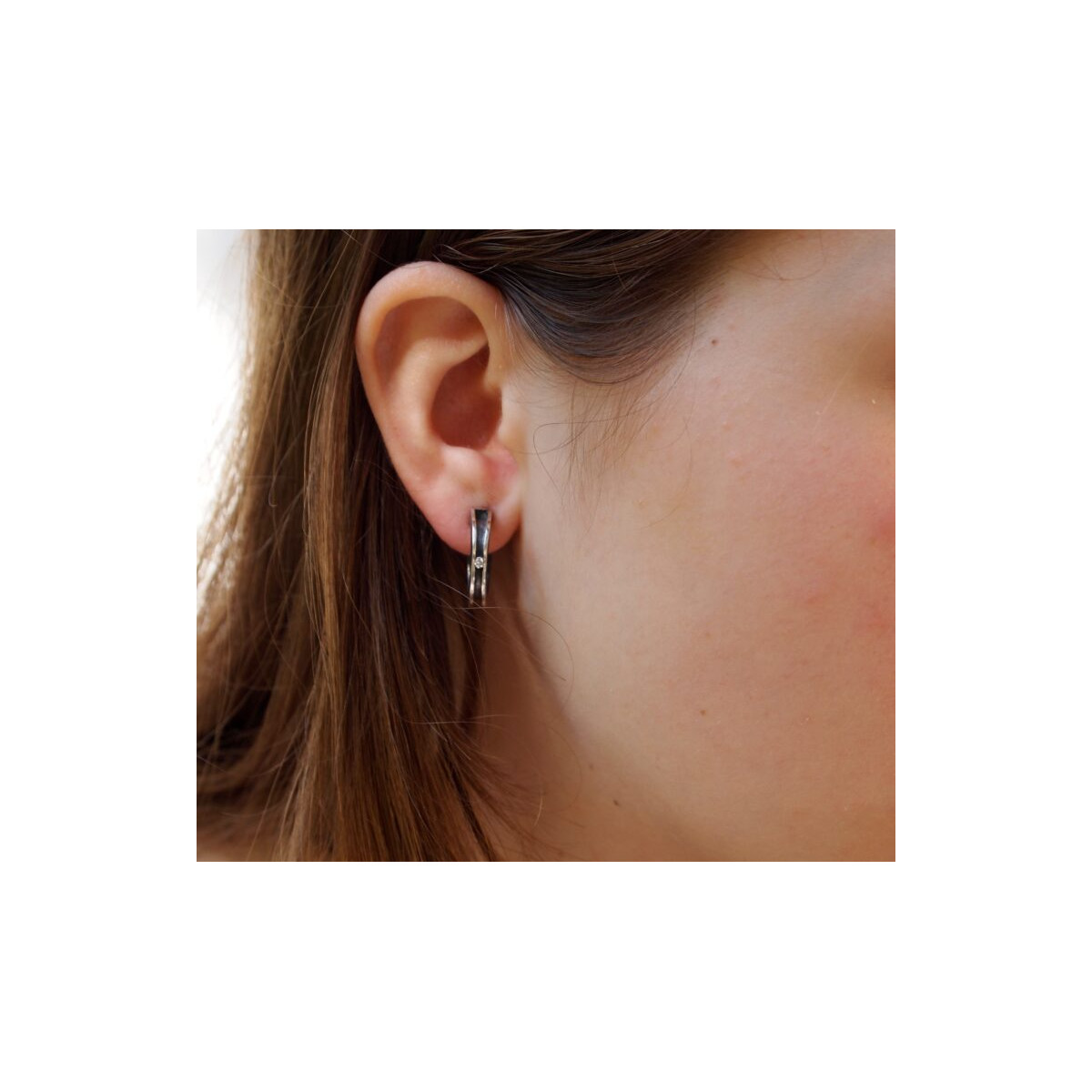 Pendientes de plata con diamantes