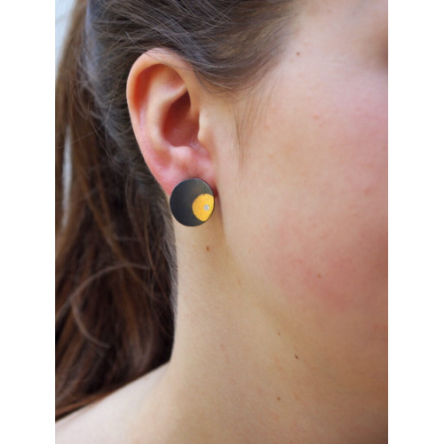 Pendientes de plata y oro con diamantes