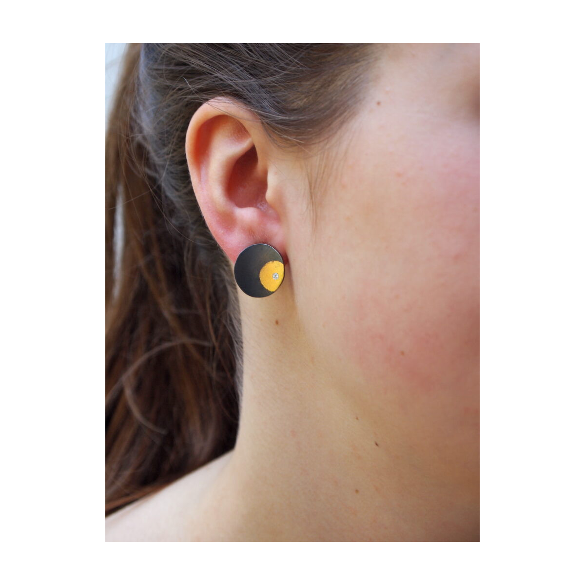 Pendientes de plata y oro con diamantes