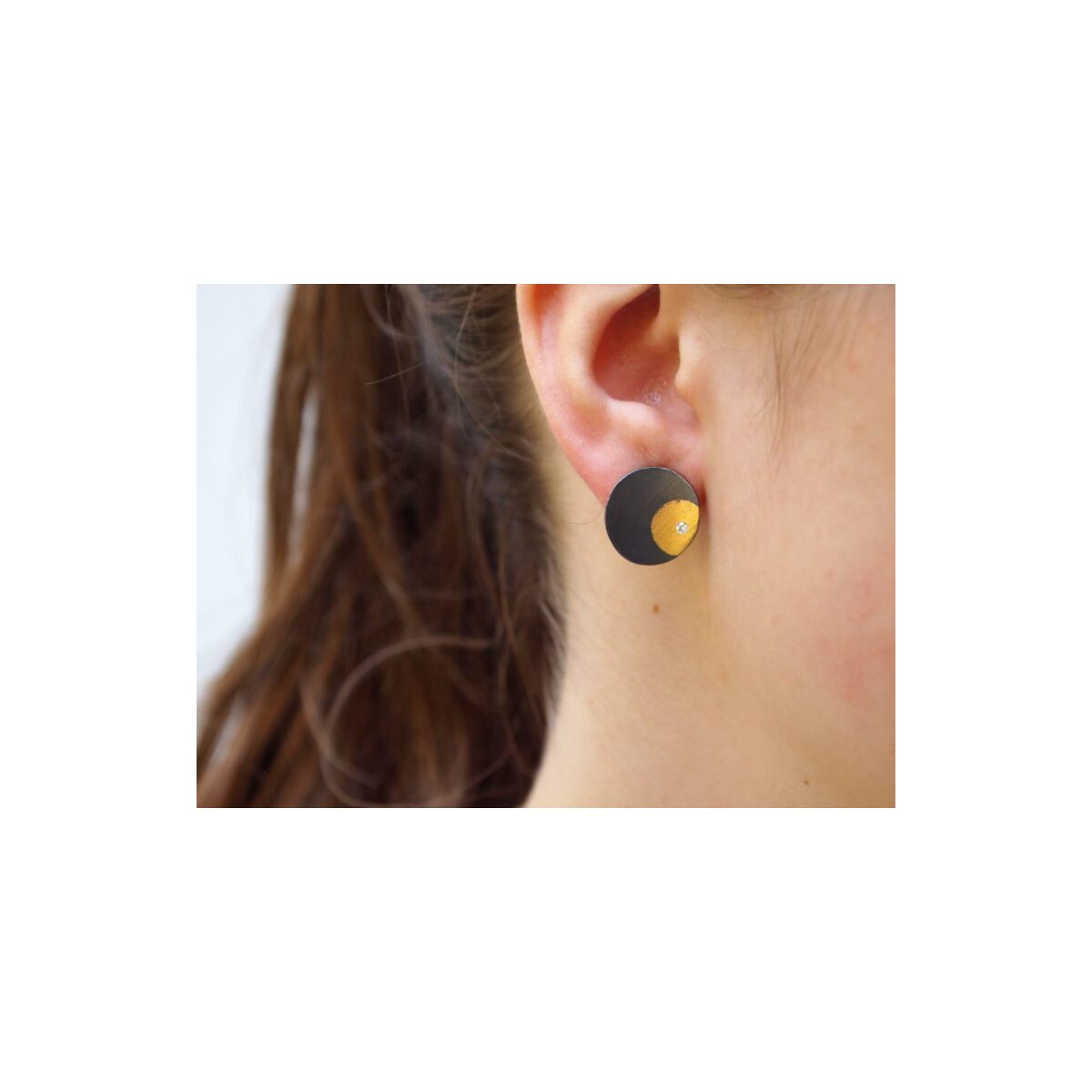 Pendientes de plata y oro con diamantes