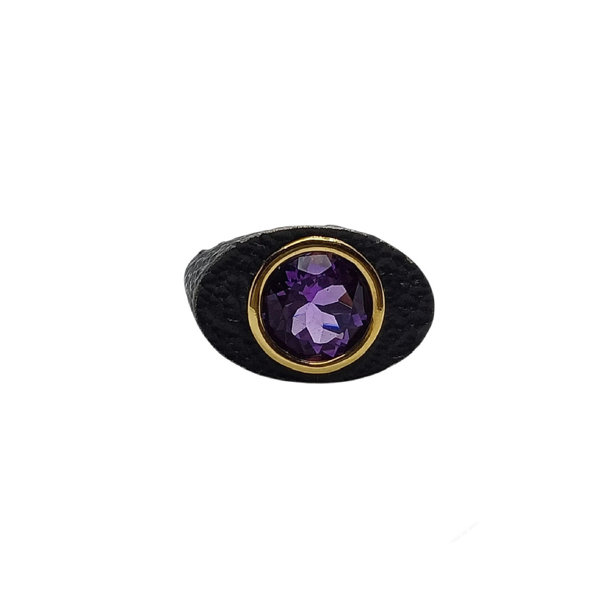 Anillo de plata y oro con amatista Anillo de plata y oro con amatista