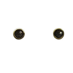 Pendientes de plata y oro con diamante