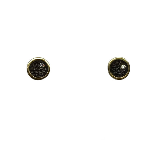 Pendientes de plata y oro con diamante Pendientes de plata y oro con diamante