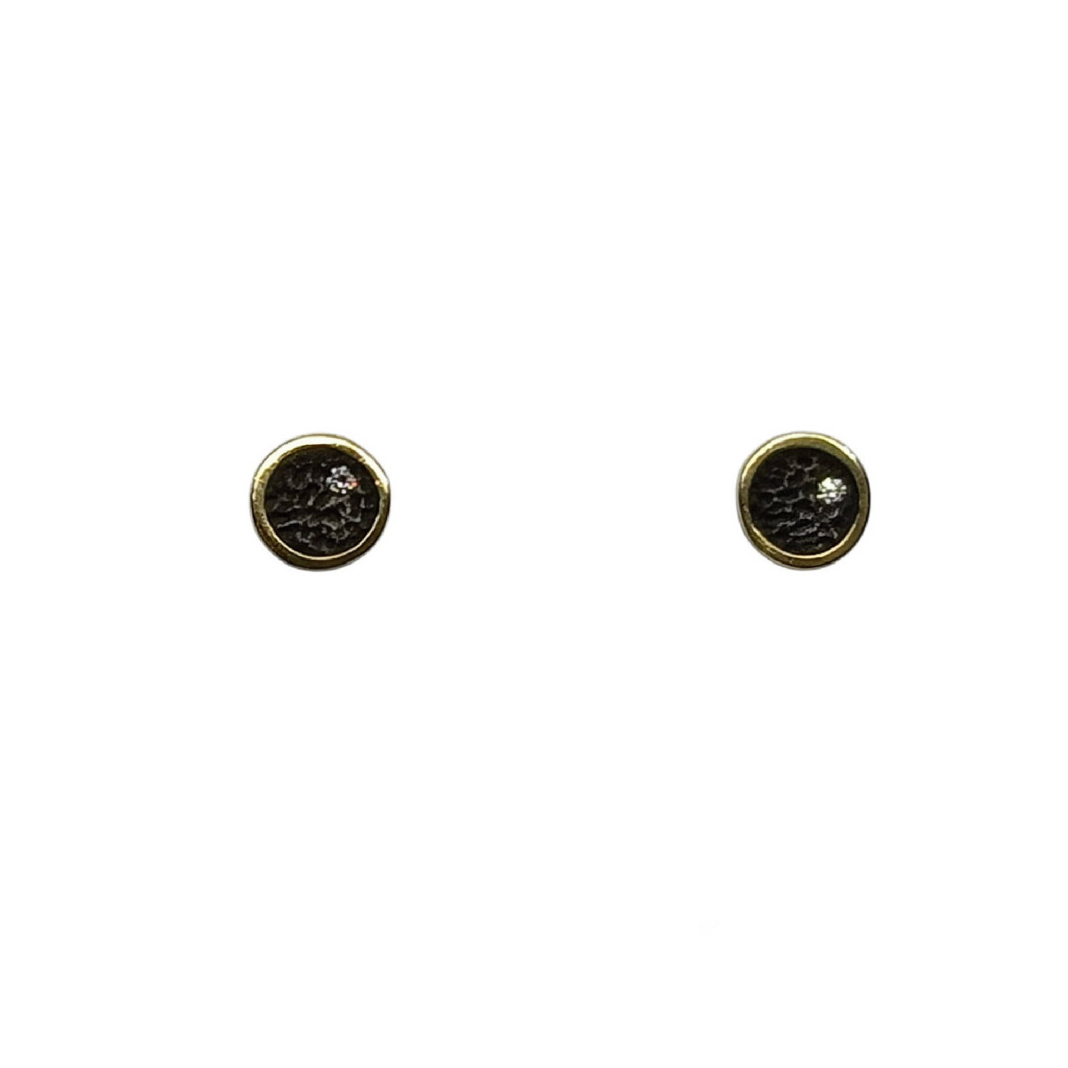 Pendientes de plata y oro con diamante Pendientes de plata y oro con diamante