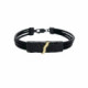 Pulsera de plata y oro con cuero Pulsera de plata y oro con cuero