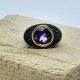 Anillo de plata y oro con amatista Anillo de plata y oro con amatista
