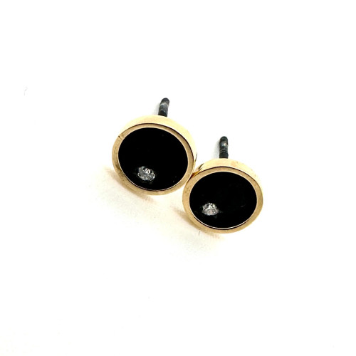 Pendientes de plata y oro con diamante Pendientes de plata y oro con diamante