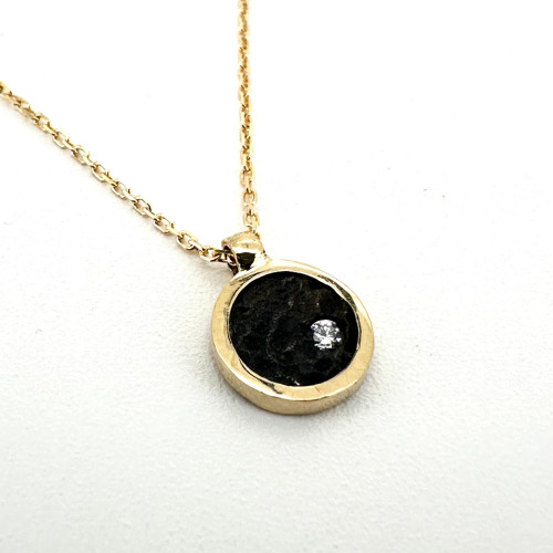 Gargantilla de plata y oro con diamante Gargantilla de plata y oro con diamante