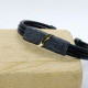 Pulsera de plata y oro con cuero Pulsera de plata y oro con cuero
