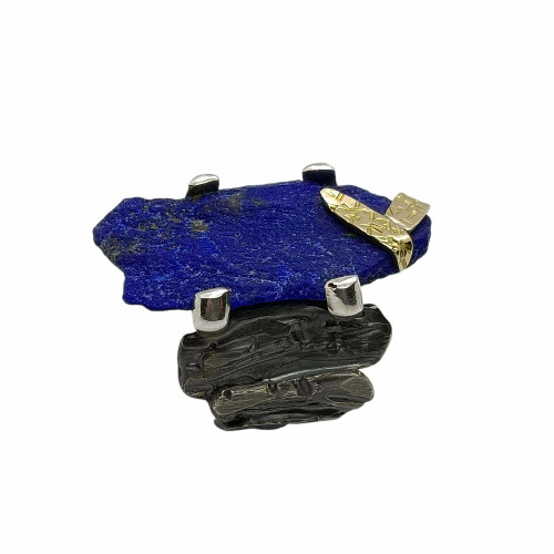 Anillo de plata y oro con lapislázuli Anillo de plata y oro con lapislázuli