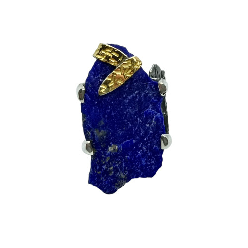 Anillo de plata y oro con lapislázuli Anillo de plata y oro con lapislázuli